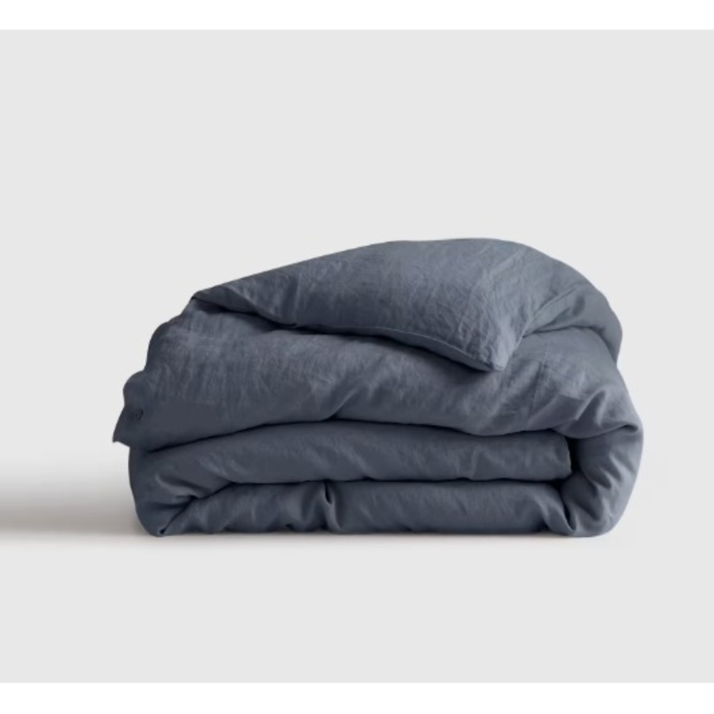 Quince European Linen Duvet Cover Full/Queen Night Fall Blue DUVET COVER ONLY